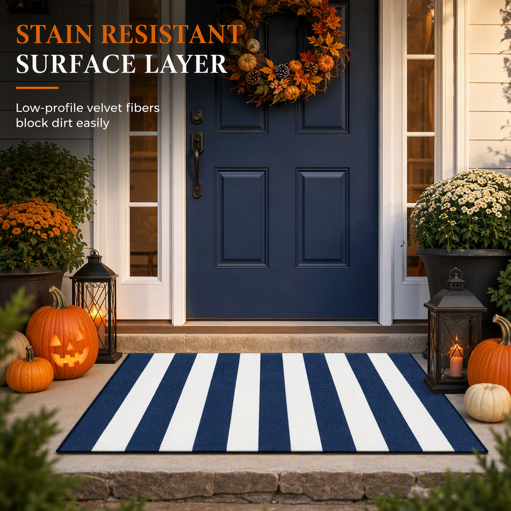🚪 OFFRE À DURÉE LIMITÉE : -50 % ! ✨ Paillasson rayé antidérapant, résistant aux taches, durable et disponible en plusieurs tailles ✨
