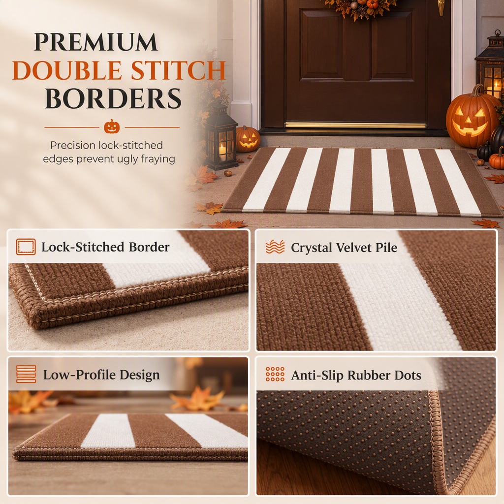 🚪 OFFRE À DURÉE LIMITÉE : -50 % ! ✨ Paillasson rayé antidérapant, résistant aux taches, durable et disponible en plusieurs tailles ✨