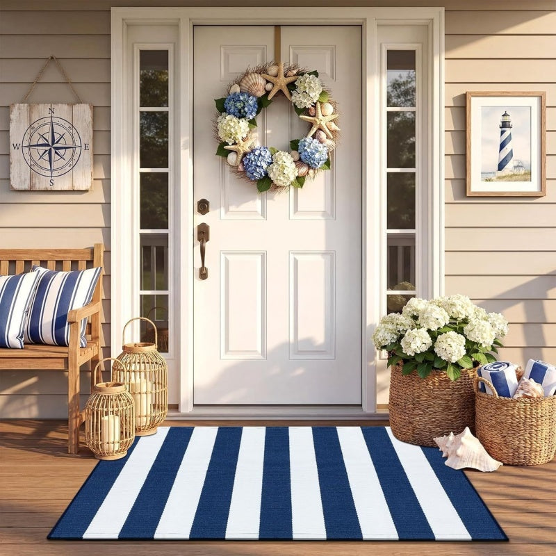 🚪 OFFRE À DURÉE LIMITÉE : -50 % ! ✨ Paillasson rayé antidérapant, résistant aux taches, durable et disponible en plusieurs tailles ✨