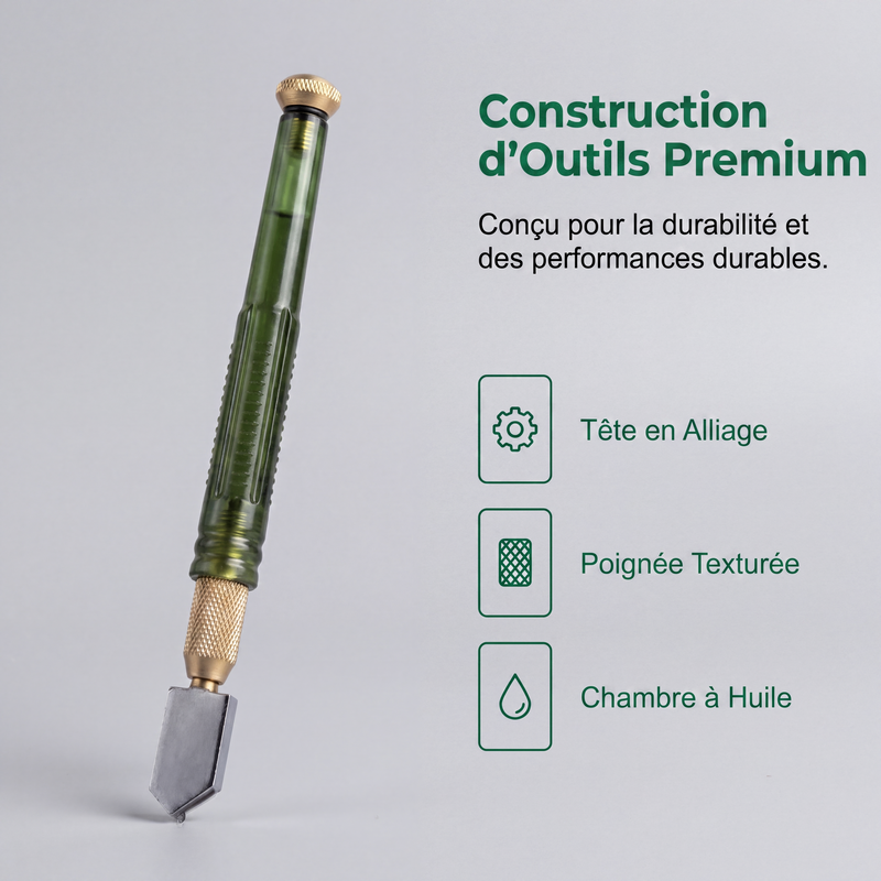 🛠️Coupe-Verre Diamant Professionnel – Molette en Alliage Trempé & Coupes Nettes sur Verre et Carreaux.
