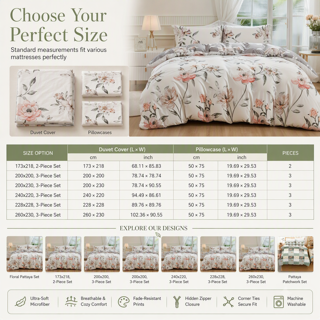 🛏️ 50 % DE RÉDUCTION ! 🌸 Linge de lit à motifs floraux – Doux, confortable et utilisable toute l'année ✨