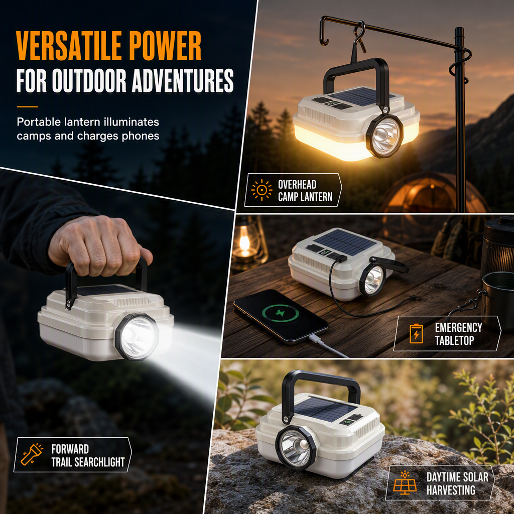 🏕️ PROMO LIMITÉE 50% DE RÉDUCTION ! ☀️ Lanterne de Camping – Rechargeable, Robuste, Polyvalente ✨