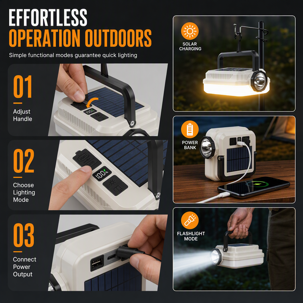 🏕️ PROMO LIMITÉE 50% DE RÉDUCTION ! ☀️ Lanterne de Camping – Rechargeable, Robuste, Polyvalente ✨