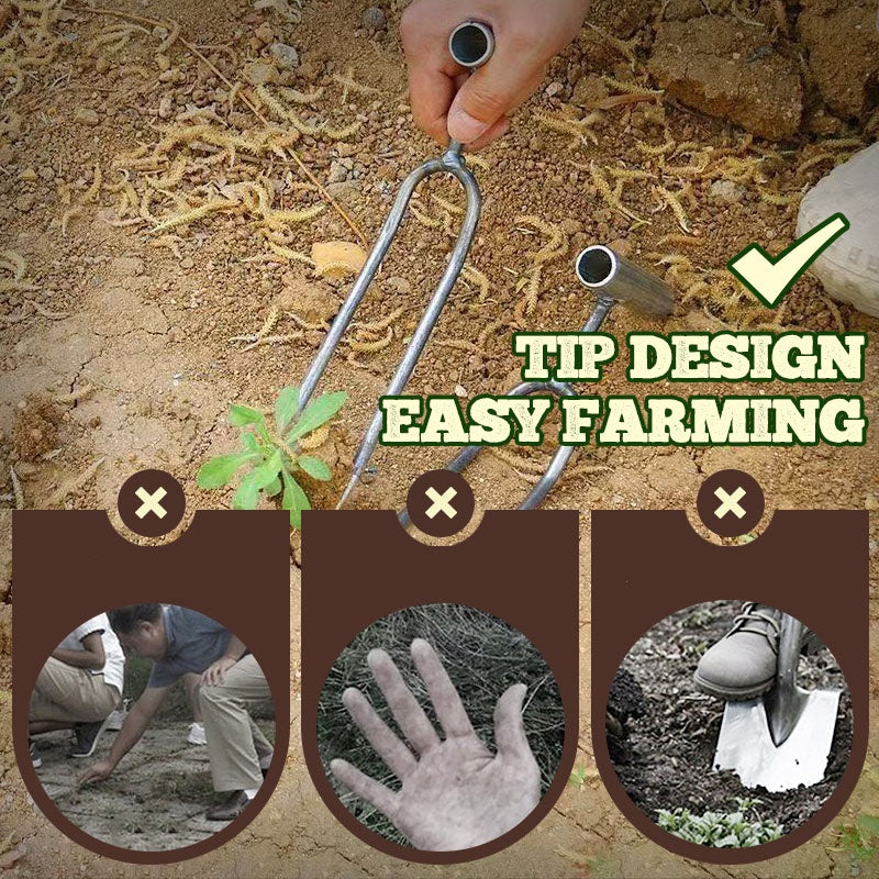 Outil Compact de Désherbage de Jardin à 2 Dents