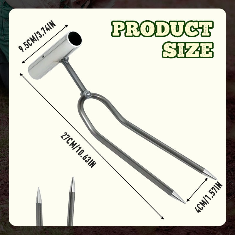 Outil Compact de Désherbage de Jardin à 2 Dents