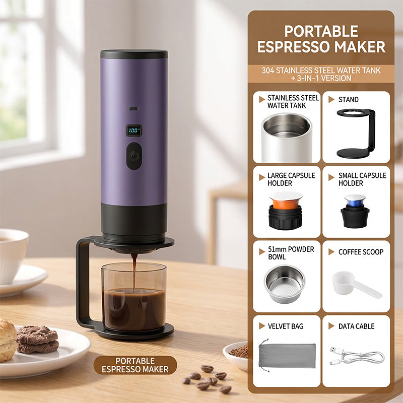 ☕ PROMO FLASH : 50% DE RÉDUCTION ! Machine à Expresso Portable Compacte – Charge Type-C, Écran Digital & Réservoir 90 ml for Café en Voyage ✨