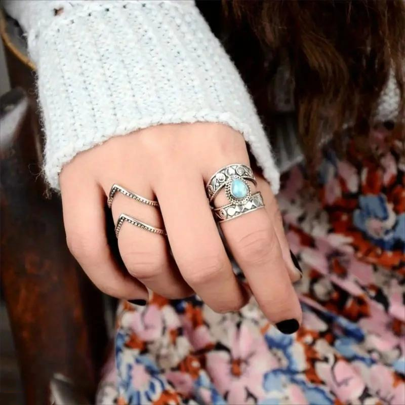⏳Offre Limitée 50% de Réduction⏰ Bague Larme Sculptée Style Vintage pour Femme