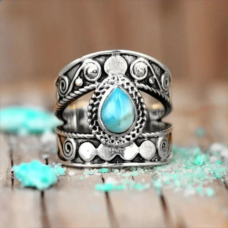⏳Offre Limitée 50% de Réduction⏰ Bague Larme Sculptée Style Vintage pour Femme