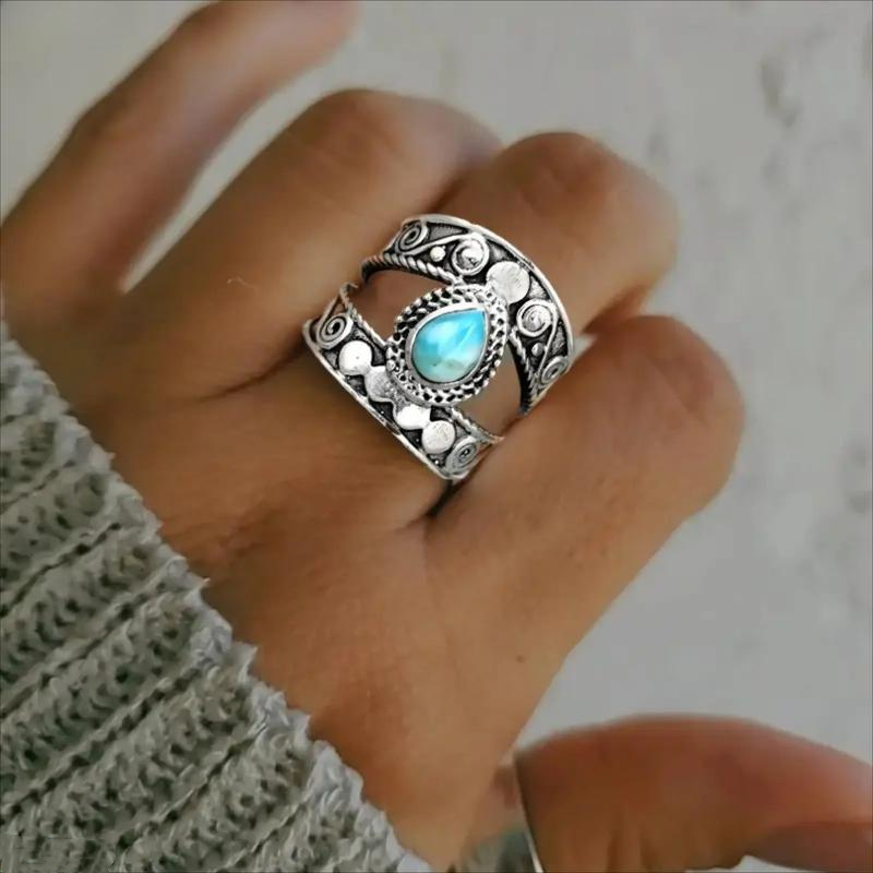 ⏳Offre Limitée 50% de Réduction⏰ Bague Larme Sculptée Style Vintage pour Femme