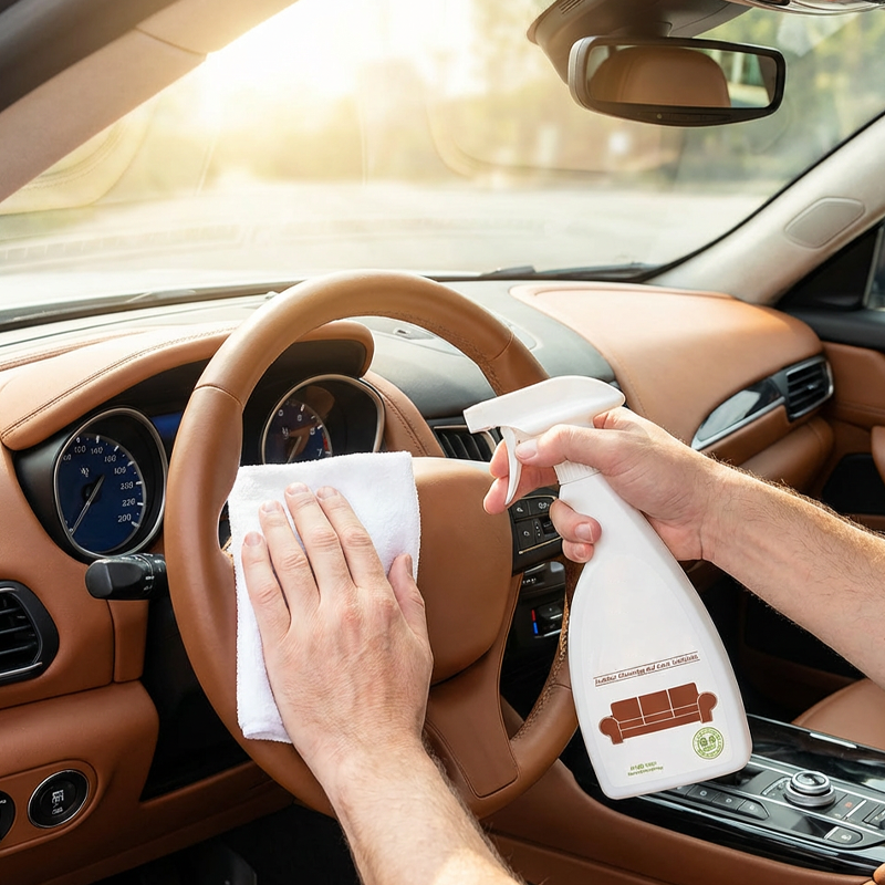 🧴 50% DE RÉDUCTION! 🚗 Spray nettoyant pour cuir – Sans rinçage, idéal pour canapés & sièges ✨