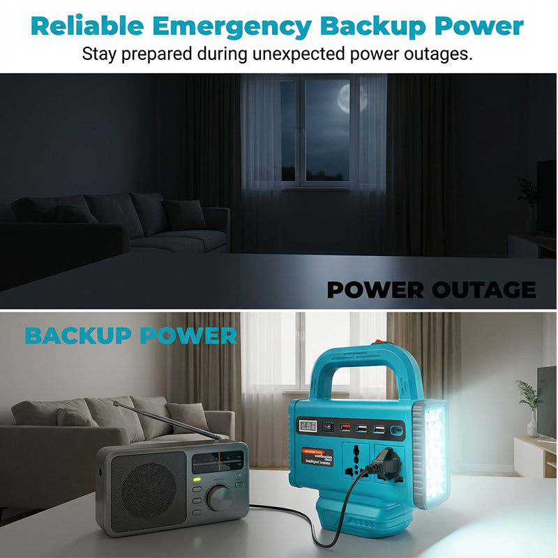 🔌 50% DE RÉDUCTION! 💡 Onduleur portable – Avec lampe LED & usage polyvalent ✨