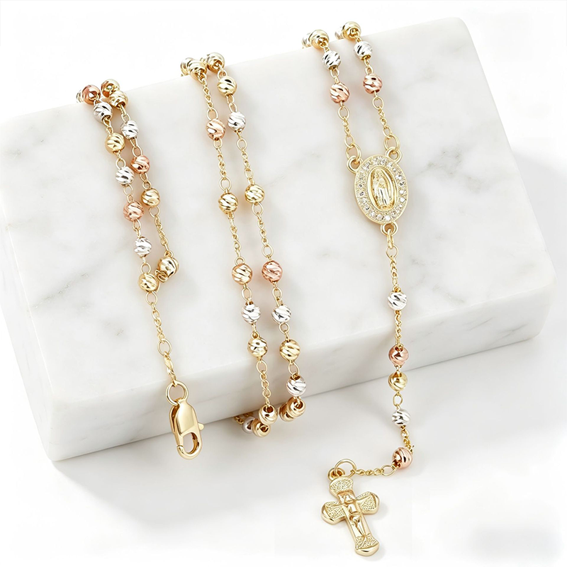 ✝️ PROMO FLASH : 50% DE RÉDUCTION ! Collier Chapelet avec Croix et Perles – Motif Vierge Marie & Finition Dorée for Un Élégant Accessoire Intemporel ✨📿