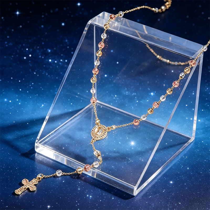 ✝️ PROMO FLASH : 50% DE RÉDUCTION ! Collier Chapelet avec Croix et Perles – Motif Vierge Marie & Finition Dorée for Un Élégant Accessoire Intemporel ✨📿