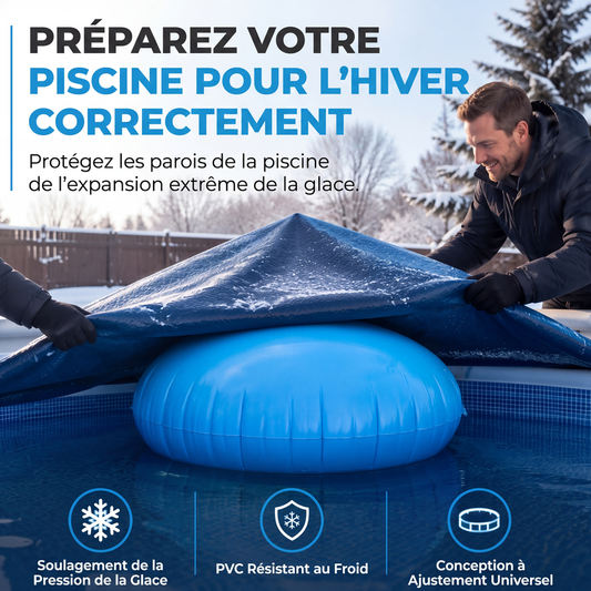 📢📢50% DE RÉDUCTION !! ⏰ Coussin d'Air d'Hivernage pour Piscine – Anti-Gel, Avec Cordes 🛟