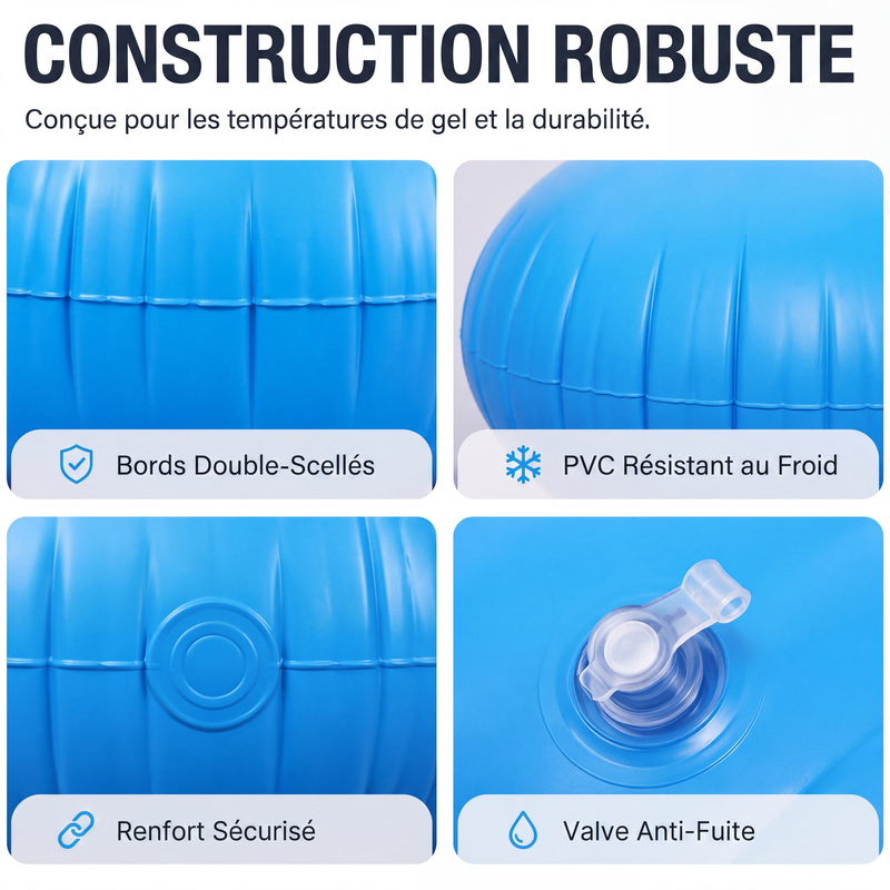 📢📢50% DE RÉDUCTION !! ⏰ Coussin d'Air d'Hivernage pour Piscine – Anti-Gel, Avec Cordes 🛟