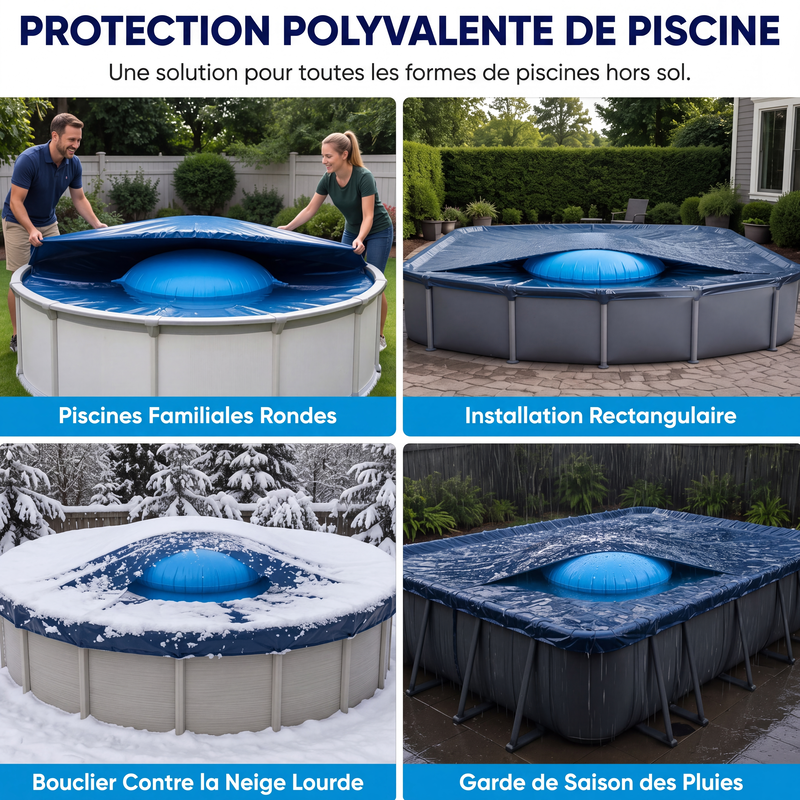 📢📢50% DE RÉDUCTION !! ⏰ Coussin d'Air d'Hivernage pour Piscine – Anti-Gel, Avec Cordes 🛟