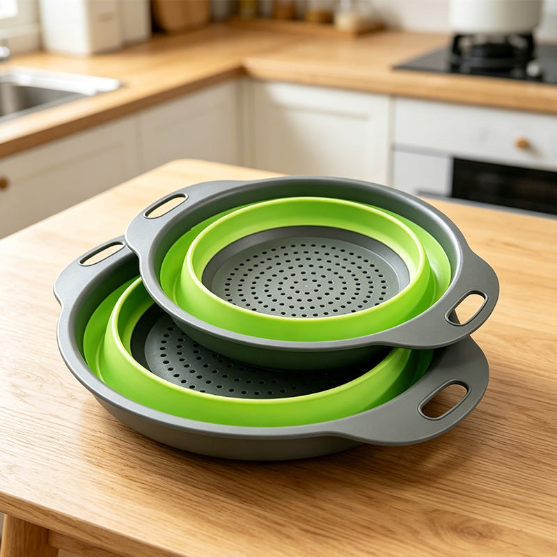 Passoire de cuisine pliable, panier égouttoir à légumes et fruits peu encombrant