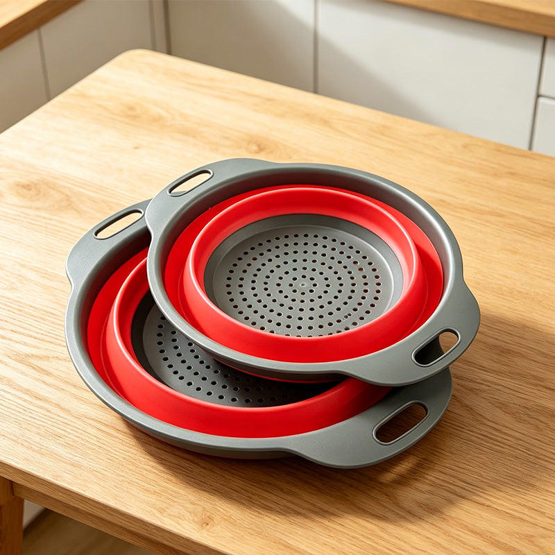 Passoire de cuisine pliable, panier égouttoir à légumes et fruits peu encombrant