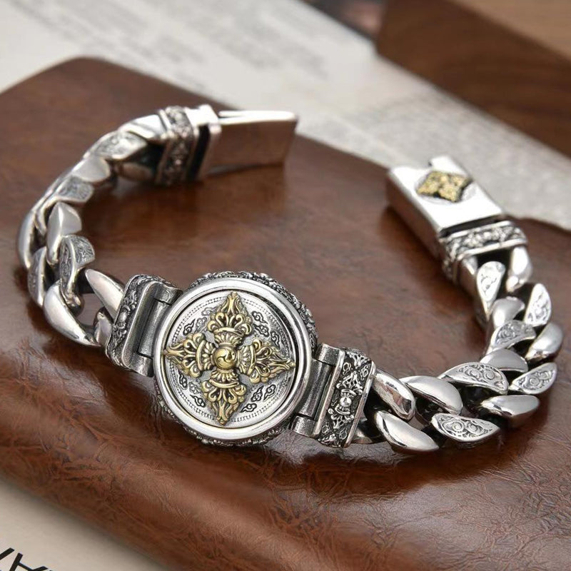 🔥 PROMO FLASH : 50% DE RÉDUCTION ! Bracelet Vajra Rotatif Vintage – Détail Rotatif Lisse & Style Audacieux for Un Look Affirmé au Quotidien 👑✨