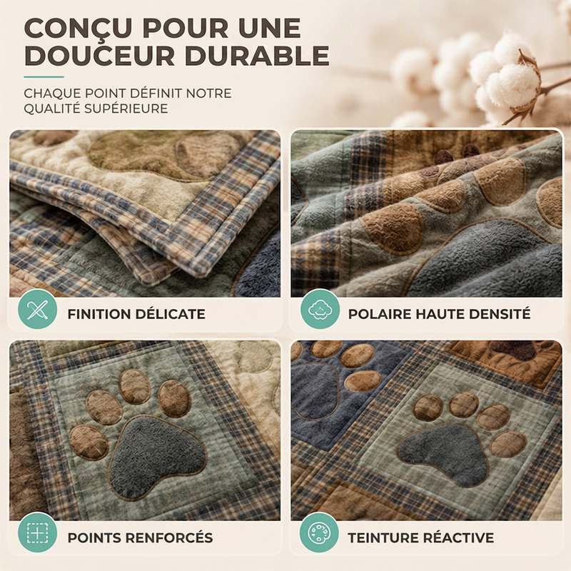 🐾 50% DE RÉDUCTION! 🛋️ Couverture en flanelle – Motifs pattes, douce & réconfortante ✨