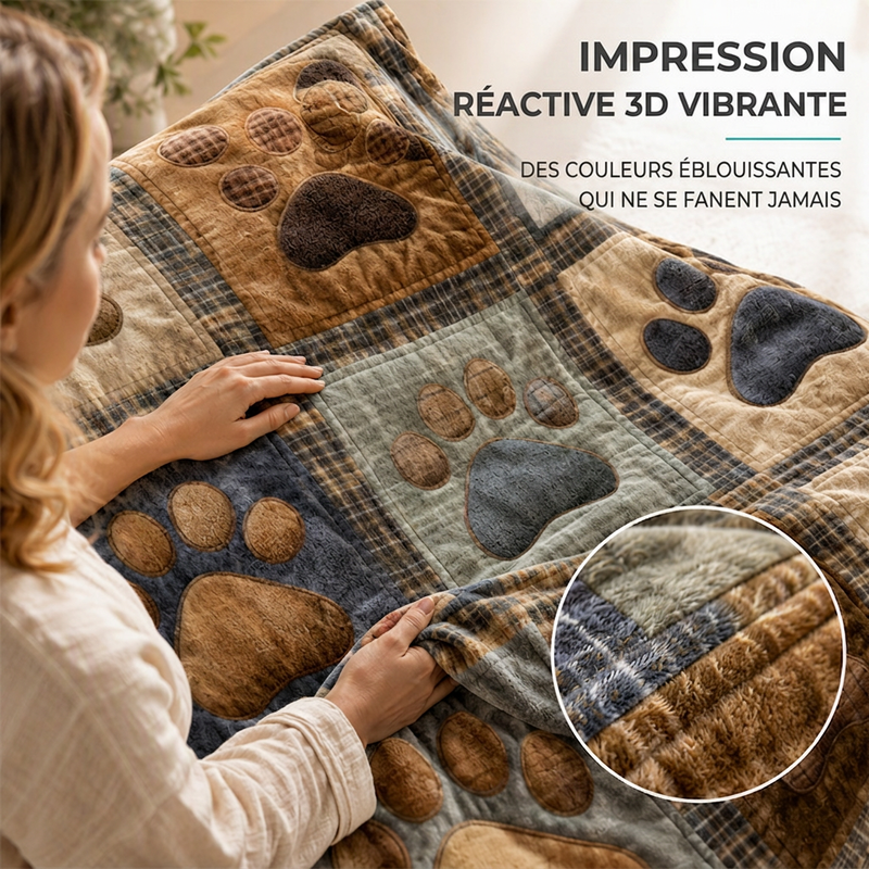 🐾 50% DE RÉDUCTION! 🛋️ Couverture en flanelle – Motifs pattes, douce & réconfortante ✨