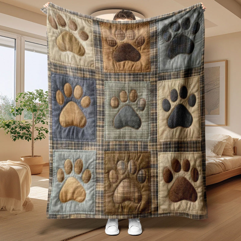 🐾 50% DE RÉDUCTION! 🛋️ Couverture en flanelle – Motifs pattes, douce & réconfortante ✨