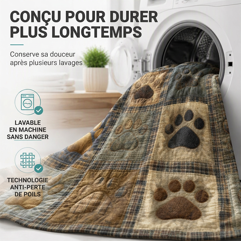 🐾 50% DE RÉDUCTION! 🛋️ Couverture en flanelle – Motifs pattes, douce & réconfortante ✨