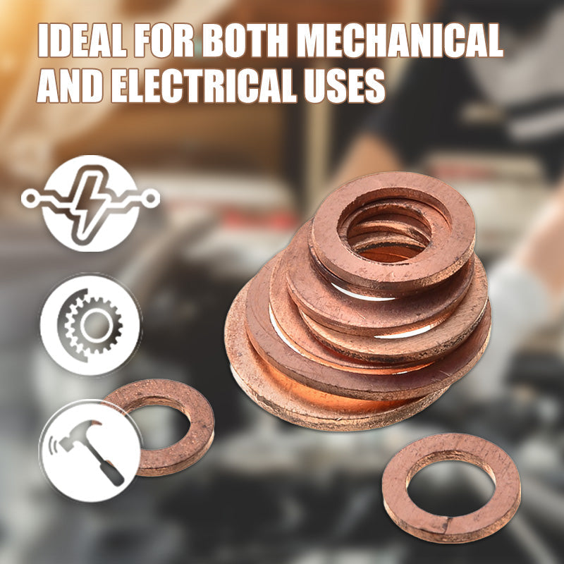 🔧 50% DE RÉDUCTION! ⚙️ Rondelles plates en cuivre – 100/200 pièces, robustes & polyvalentes ✨