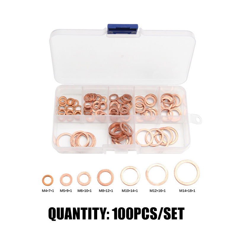 🔧 50% DE RÉDUCTION! ⚙️ Rondelles plates en cuivre – 100/200 pièces, robustes & polyvalentes ✨