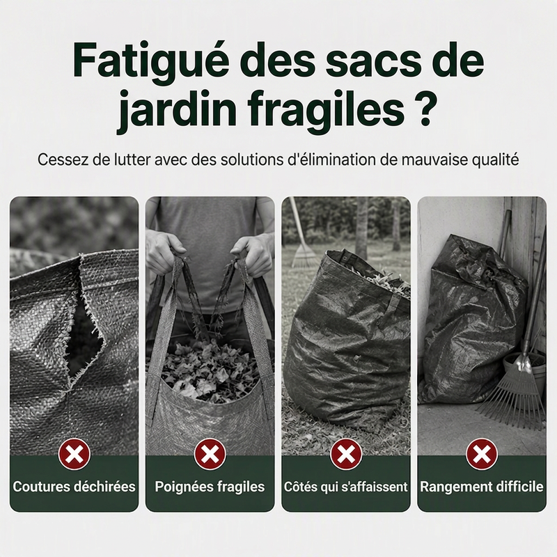 Sacs à déchets de jardinage réutilisables et résistants