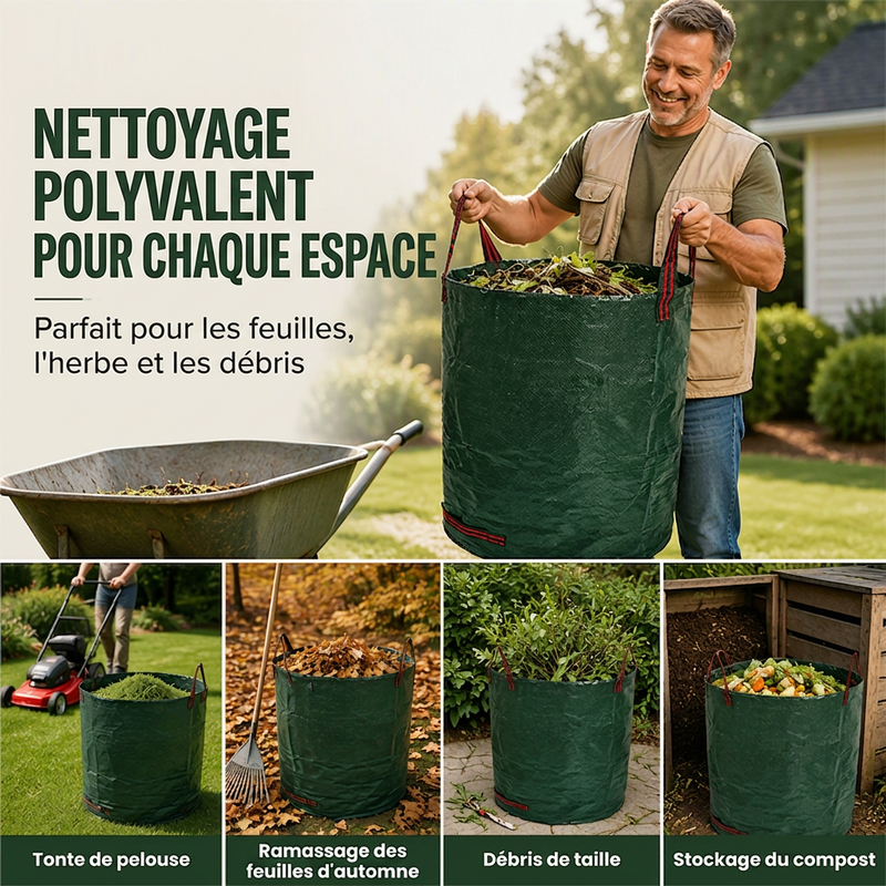 Sacs à déchets de jardinage réutilisables et résistants