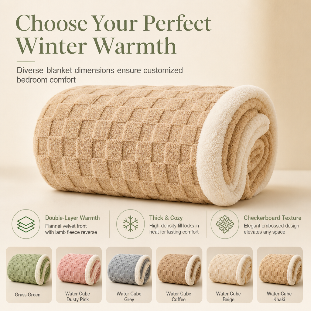 ☁️🔥 Plaid épais double couche Sherpa & flanelle – Chaleur enveloppante, douceur nuage, le cocon parfait pour affronter l’hiver sans augmenter le chauffage ❄️🛋️