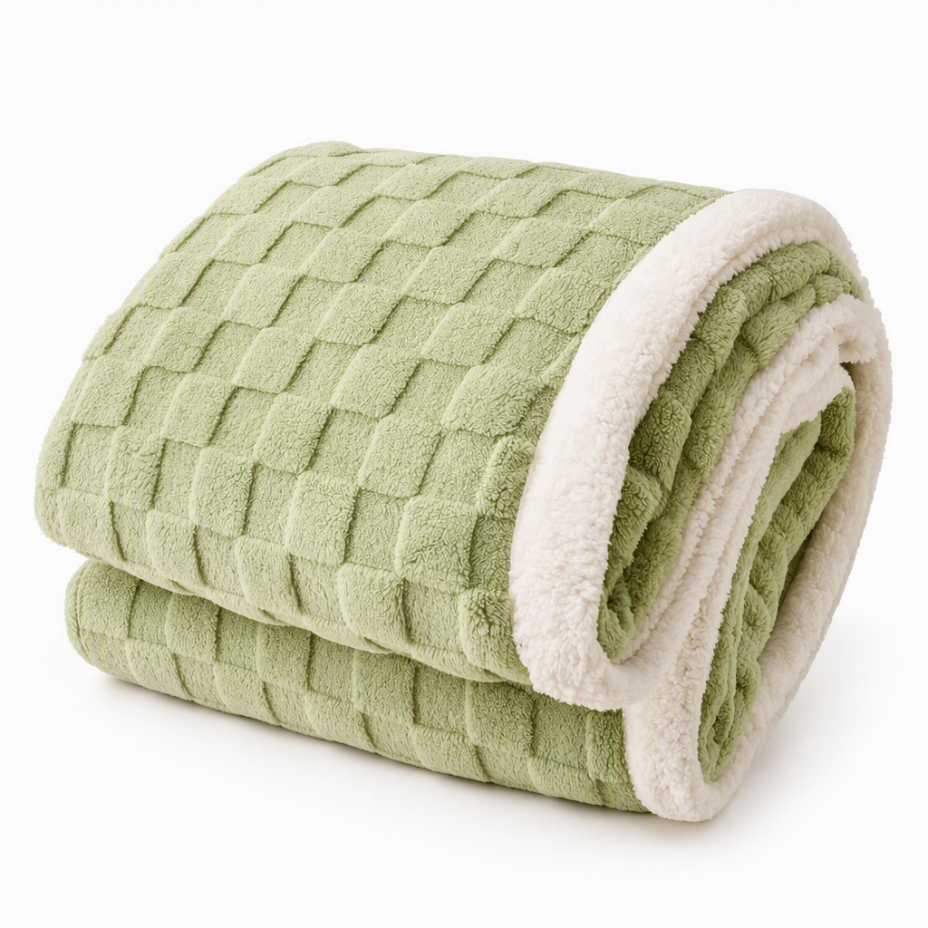 ☁️🔥 Plaid épais double couche Sherpa & flanelle – Chaleur enveloppante, douceur nuage, le cocon parfait pour affronter l’hiver sans augmenter le chauffage ❄️🛋️