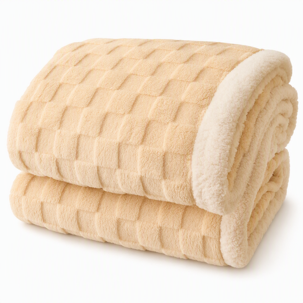 ☁️🔥 Plaid épais double couche Sherpa & flanelle – Chaleur enveloppante, douceur nuage, le cocon parfait pour affronter l’hiver sans augmenter le chauffage ❄️🛋️