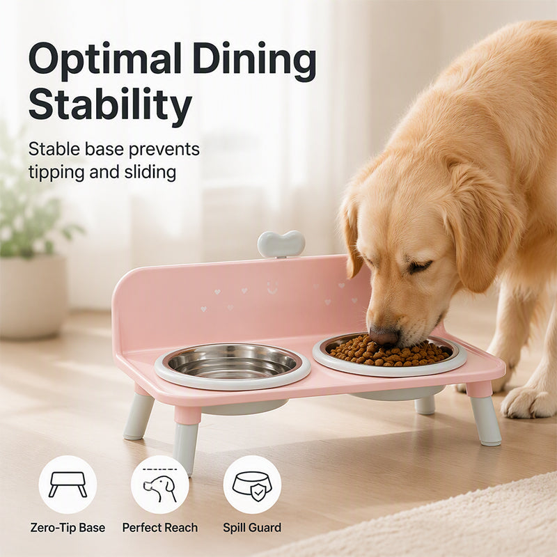 🐾 50% DE RÉDUCTION! 🥣 Gamelles doubles surélevées – Protection cervicale & bols amovibles ✨