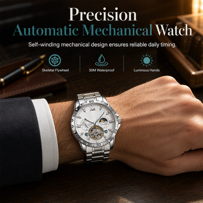 ⌚ PROMO FLASH : 50% DE RÉDUCTION ! Montre Mécanique Automatique – Cadran Squelette & Aiguilles Lumineuses for Une Élégance Horlogère Sans Pile ⚙️✨