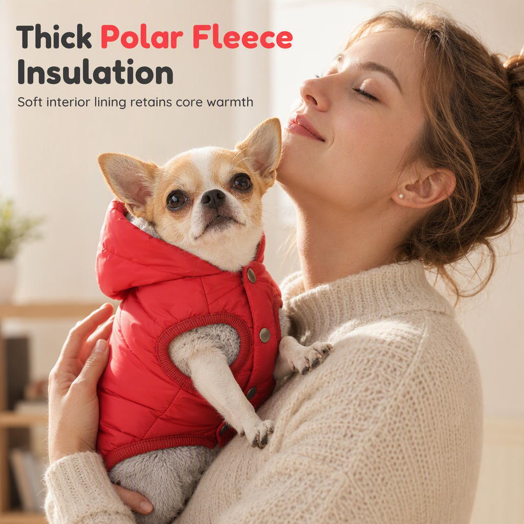🐕 50% DE RÉDUCTION! 🧥 Manteau à capuche – Harnais intégré, chaud & coupe‑vent ✨