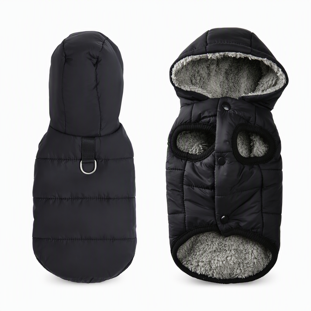 🐕 50% DE RÉDUCTION! 🧥 Manteau à capuche – Harnais intégré, chaud & coupe‑vent ✨