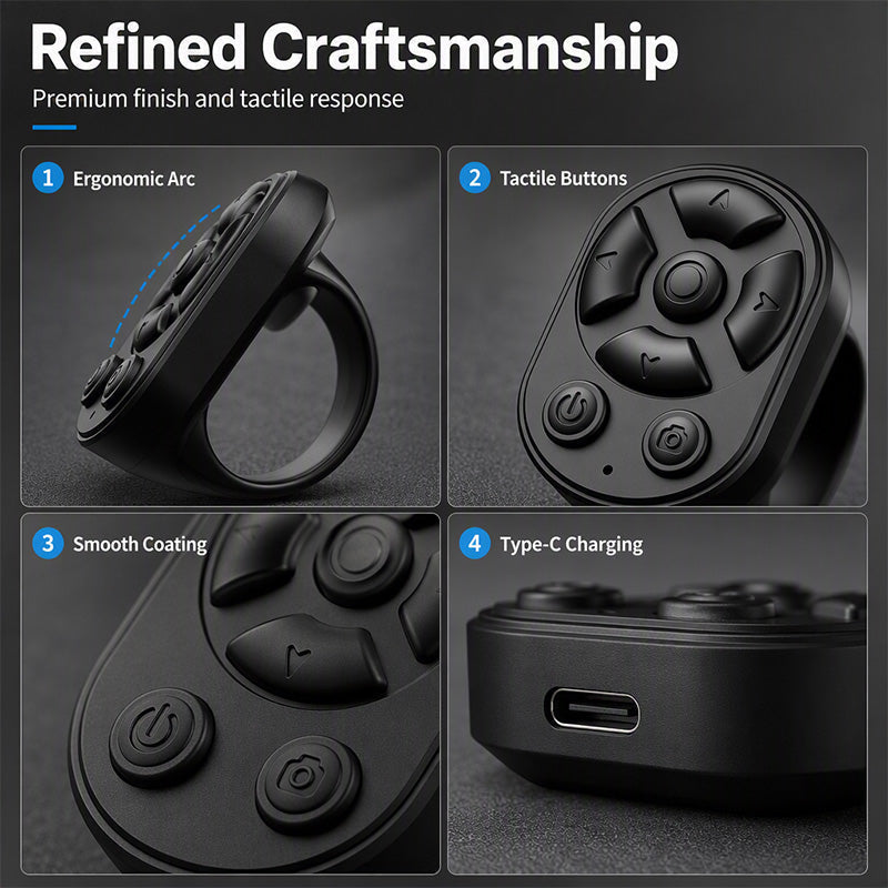 📱 50% DE RÉDUCTION OFFRE LIMITÉE ! ✨ Télécommande Bague Bluetooth Multifonction – Mains Libres, Rechargeable, Portable 💍