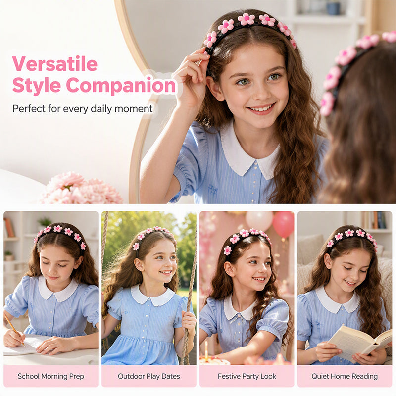 🏆 Un acheté, un offert ! 🎀Seulement 9,90 € chacun 🎁 Bandeau tressé à motif dessin animé — une coiffure simple et mignonne