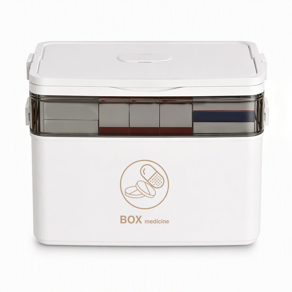 🎁 Nouveautés 2026 : -50 % 💥 Grande boîte de rangement pour médicaments en plastique avec compartiments séparés à plusieurs niveaux, boîte de rangement portable pour premiers secours d'urgence familiale 💊📦
