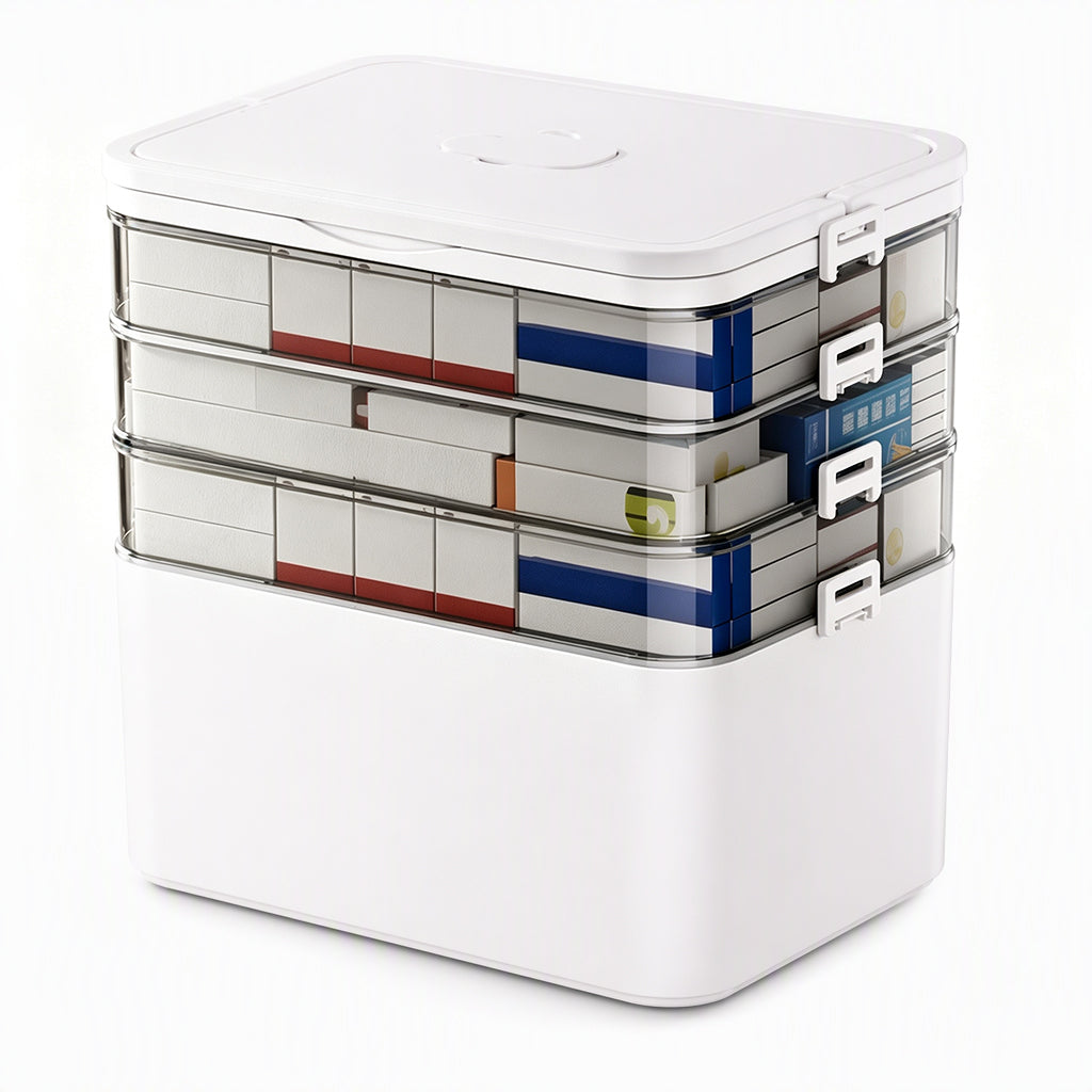 🎁 Nouveautés 2026 : -50 % 💥 Grande boîte de rangement pour médicaments en plastique avec compartiments séparés à plusieurs niveaux, boîte de rangement portable pour premiers secours d'urgence familiale 💊📦
