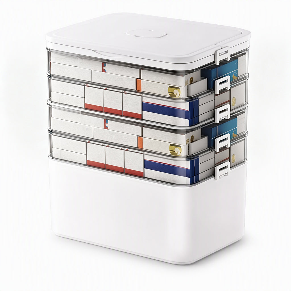 🎁 Nouveautés 2026 : -50 % 💥 Grande boîte de rangement pour médicaments en plastique avec compartiments séparés à plusieurs niveaux, boîte de rangement portable pour premiers secours d'urgence familiale 💊📦