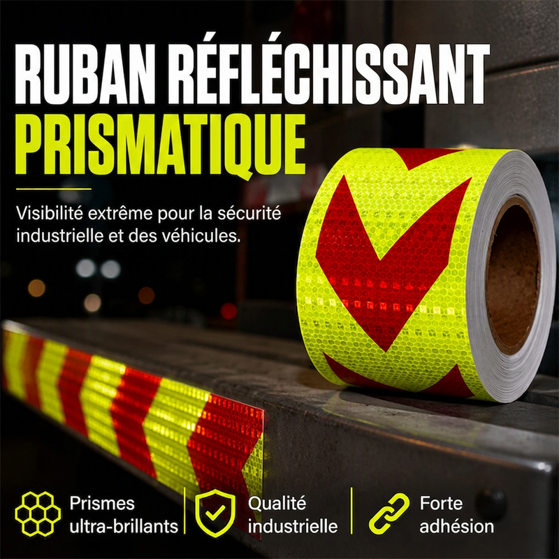Ruban réfléchissant à flèches haute visibilité