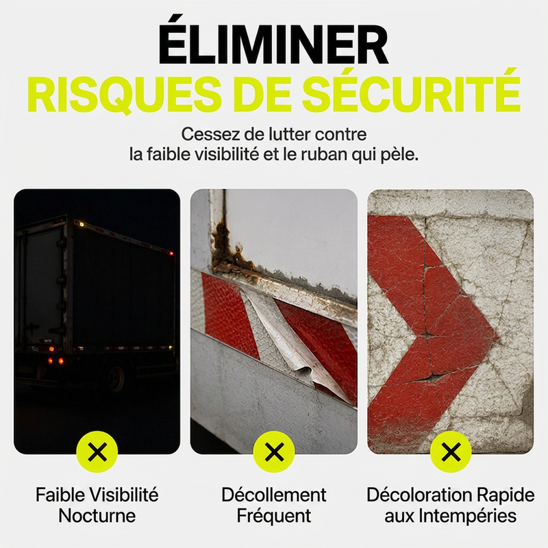 Ruban réfléchissant à flèches haute visibilité