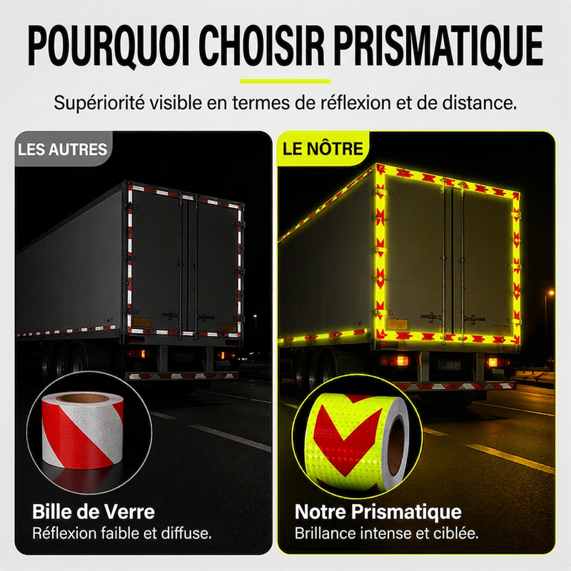 Ruban réfléchissant à flèches haute visibilité