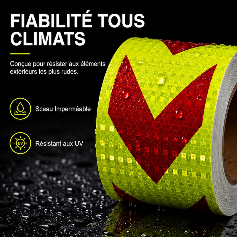 Ruban réfléchissant à flèches haute visibilité