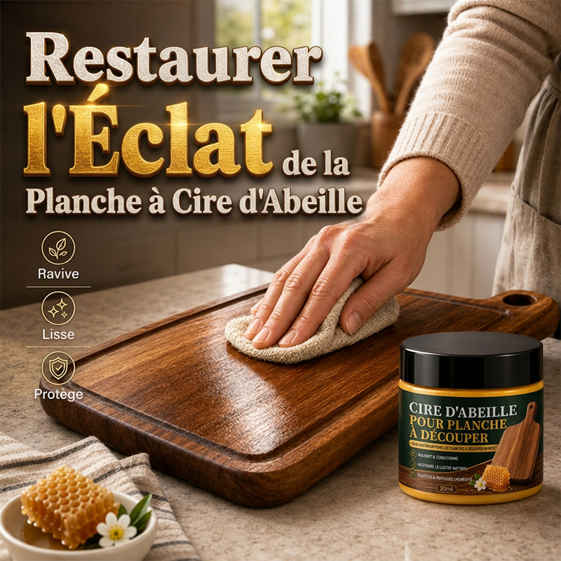 ⏰ PROMO 50% DE RÉDUCTION ! Baume d'Entretien pour Planches à Découper à la cire d'abeille naturelle