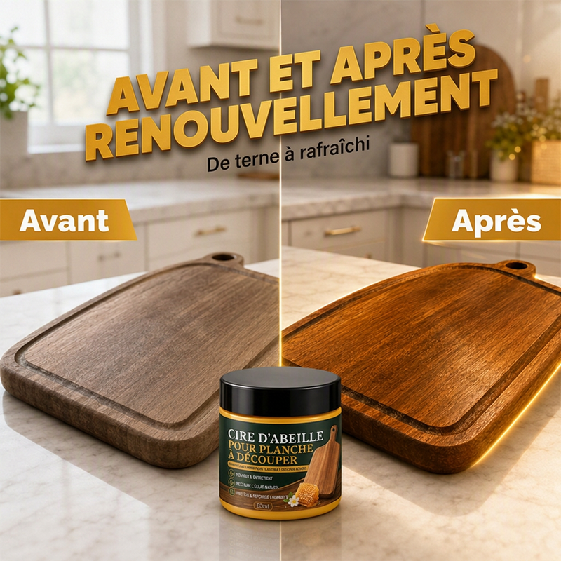 ⏰ PROMO 50% DE RÉDUCTION ! Baume d'Entretien pour Planches à Découper à la cire d'abeille naturelle