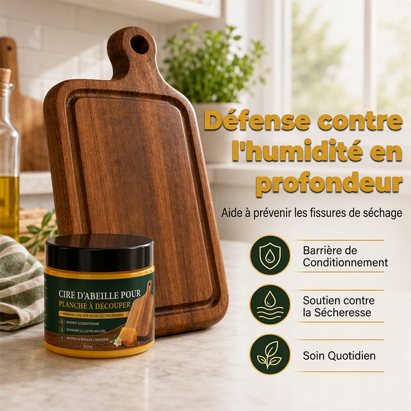 ⏰ PROMO 50% DE RÉDUCTION ! Baume d'Entretien pour Planches à Découper à la cire d'abeille naturelle
